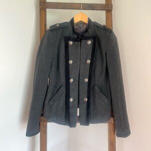 Cecico Military Jacket Wool Blend Gray Jacket Womens medium